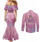 NAIDOC Week - 50 Years Deadly Couples Matching Mermaid Dress and Long Sleeve Button Shirt Pastel Wings