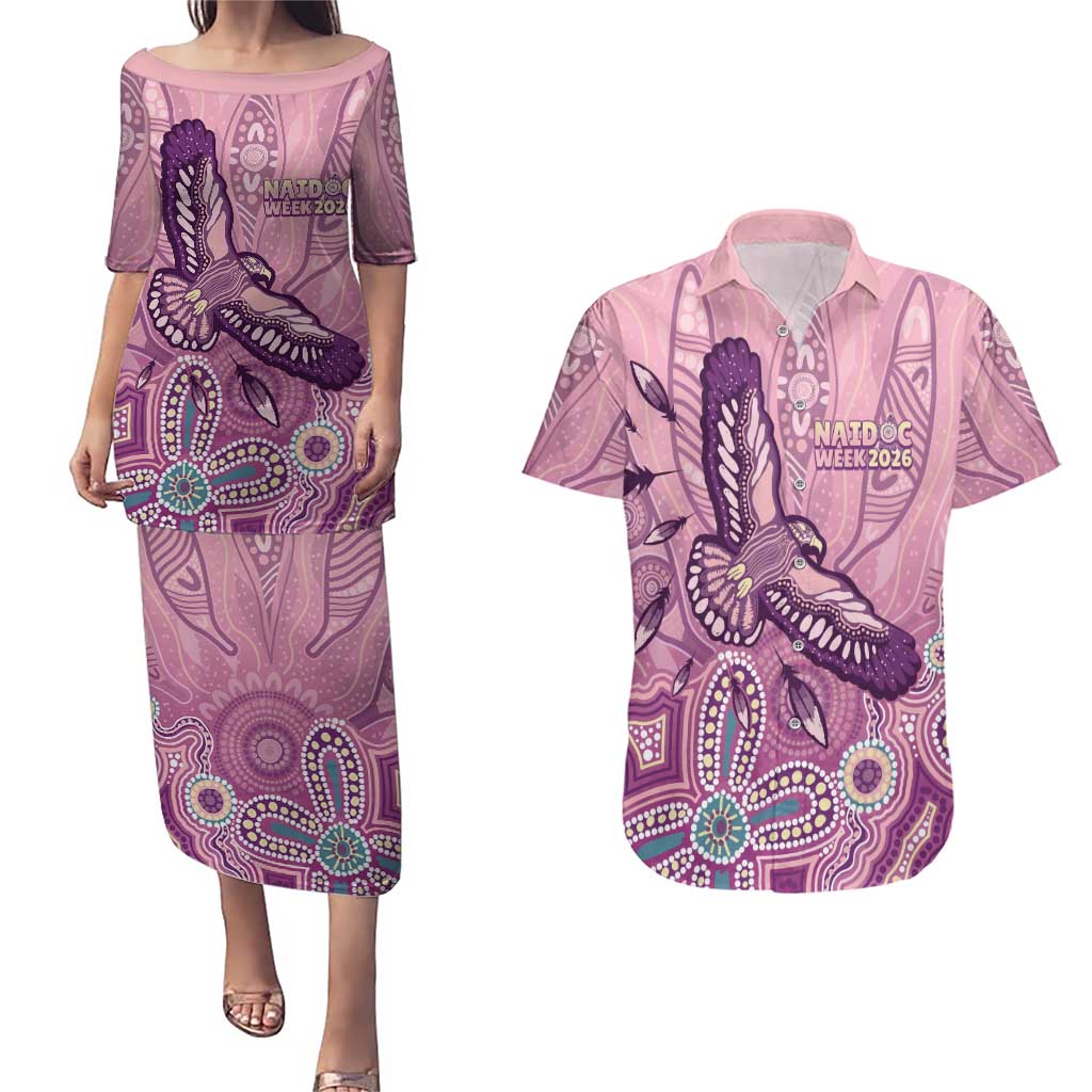 NAIDOC Week - 50 Years Deadly Couples Matching Puletasi and Hawaiian Shirt Pastel Wings