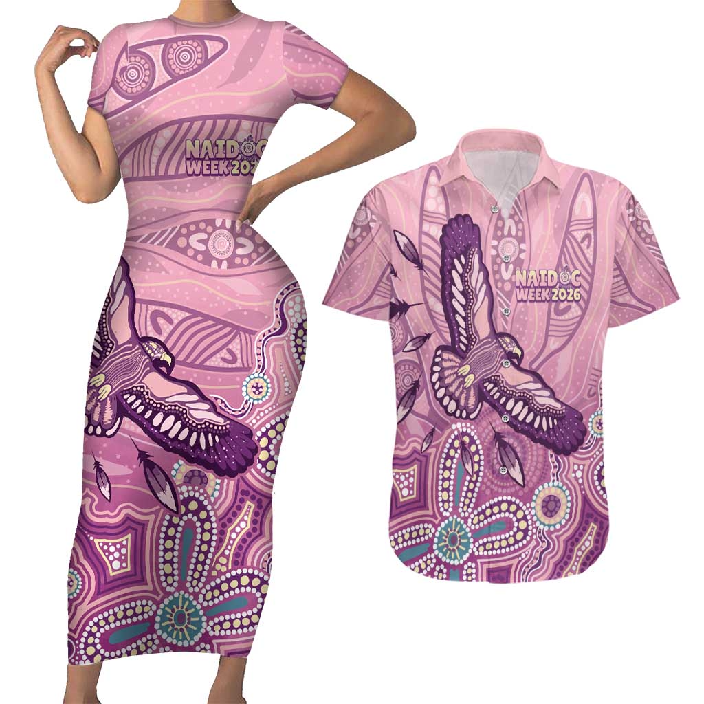 NAIDOC Week - 50 Years Deadly Couples Matching Short Sleeve Bodycon Dress and Hawaiian Shirt Pastel Wings