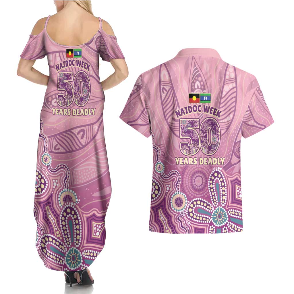 NAIDOC Week - 50 Years Deadly Couples Matching Summer Maxi Dress and Hawaiian Shirt Pastel Wings