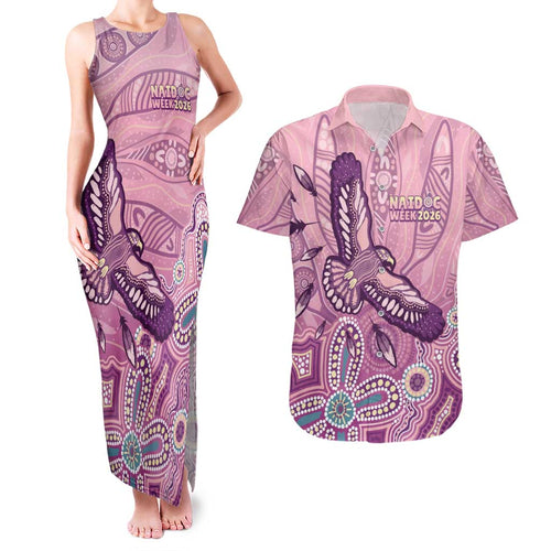 NAIDOC Week - 50 Years Deadly Couples Matching Tank Maxi Dress and Hawaiian Shirt Pastel Wings