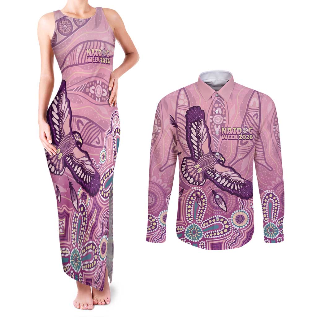 NAIDOC Week - 50 Years Deadly Couples Matching Tank Maxi Dress and Long Sleeve Button Shirt Pastel Wings