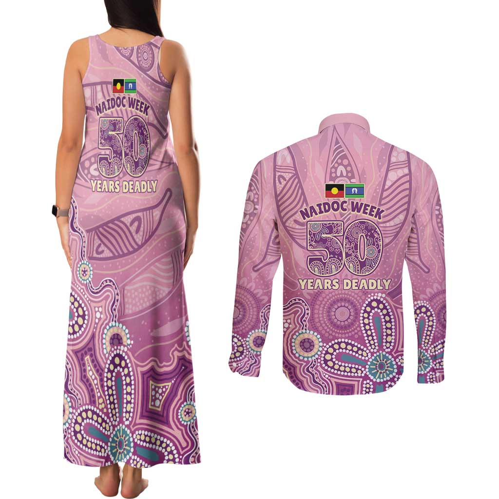 NAIDOC Week - 50 Years Deadly Couples Matching Tank Maxi Dress and Long Sleeve Button Shirt Pastel Wings