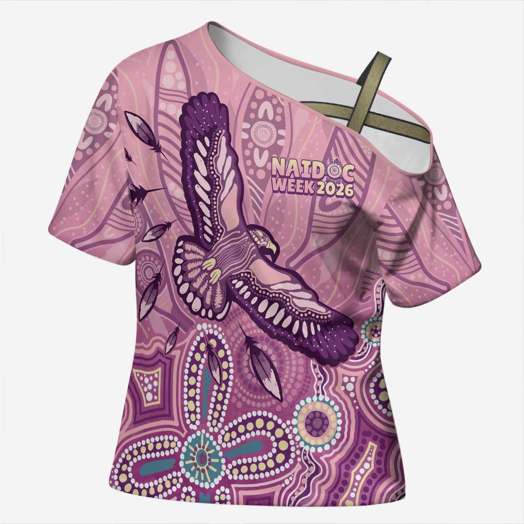 NAIDOC Week - 50 Years Deadly Cross Shoulder Shirt Pastel Wings