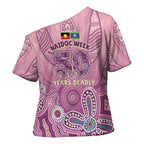NAIDOC Week - 50 Years Deadly Cross Shoulder Shirt Pastel Wings