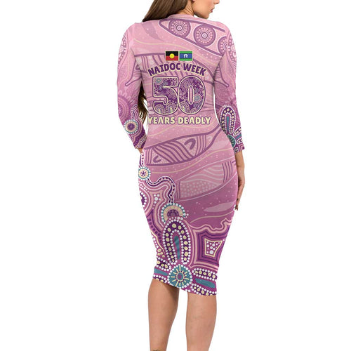NAIDOC Week - 50 Years Deadly Family Matching Long Sleeve Bodycon Dress and Hawaiian Shirt Pastel Wings