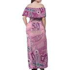 NAIDOC Week - 50 Years Deadly Family Matching Off Shoulder Maxi Dress and Hawaiian Shirt Pastel Wings
