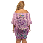 NAIDOC Week - 50 Years Deadly Family Matching Off Shoulder Short Dress and Hawaiian Shirt Pastel Wings