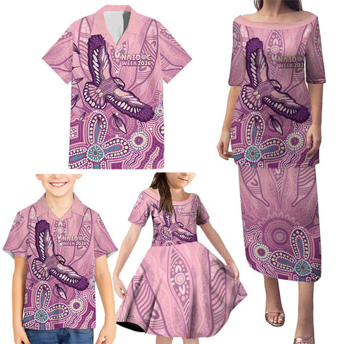 NAIDOC Week - 50 Years Deadly Family Matching Puletasi and Hawaiian Shirt Pastel Wings