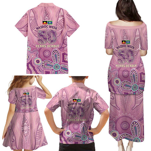 NAIDOC Week - 50 Years Deadly Family Matching Puletasi and Hawaiian Shirt Pastel Wings