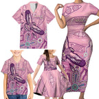 NAIDOC Week - 50 Years Deadly Family Matching Short Sleeve Bodycon Dress and Hawaiian Shirt Pastel Wings