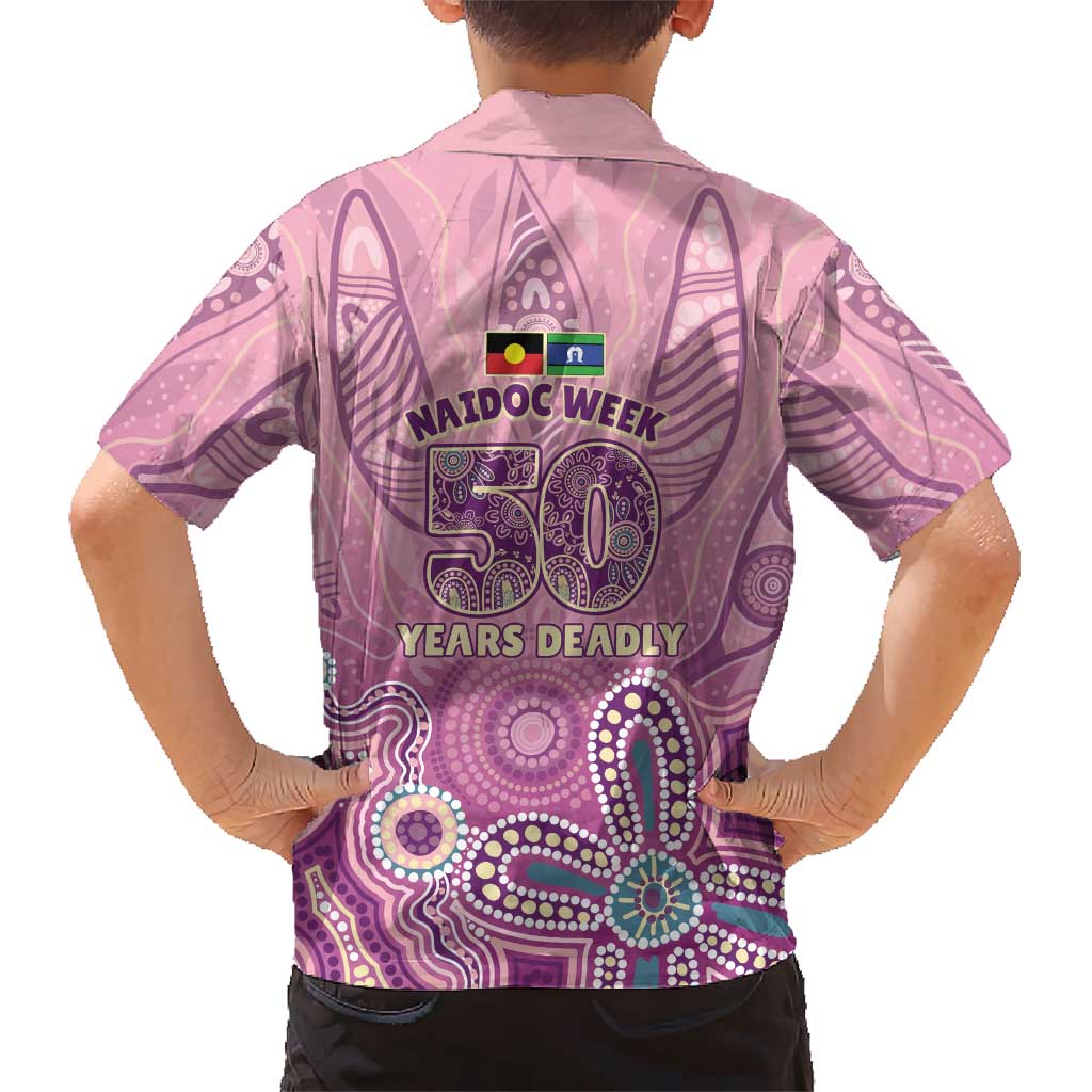 NAIDOC Week - 50 Years Deadly Family Matching Short Sleeve Bodycon Dress and Hawaiian Shirt Pastel Wings
