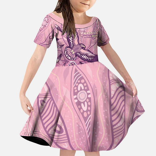 NAIDOC Week - 50 Years Deadly Family Matching Short Sleeve Bodycon Dress and Hawaiian Shirt Pastel Wings