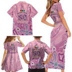 NAIDOC Week - 50 Years Deadly Family Matching Short Sleeve Bodycon Dress and Hawaiian Shirt Pastel Wings