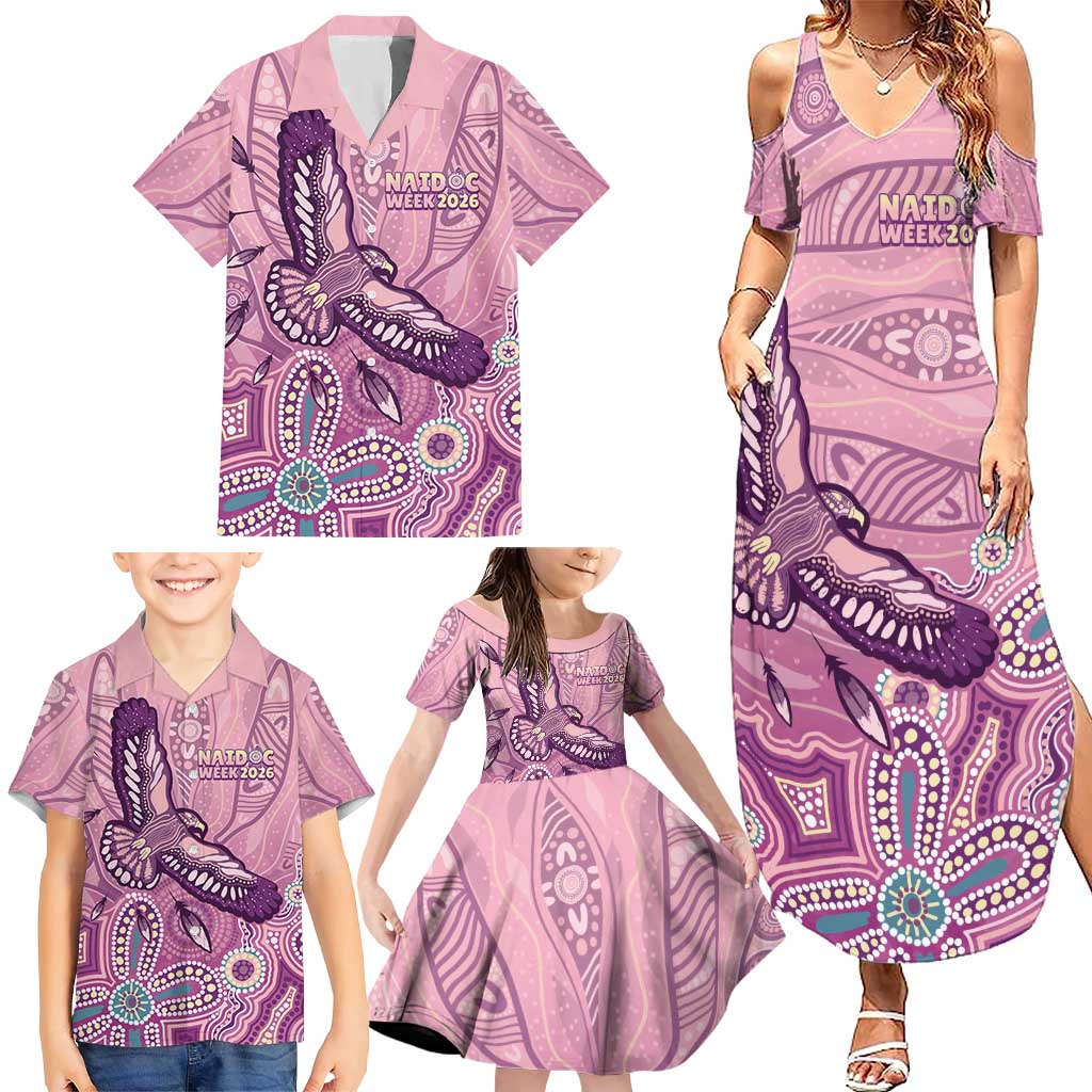 NAIDOC Week - 50 Years Deadly Family Matching Summer Maxi Dress and Hawaiian Shirt Pastel Wings