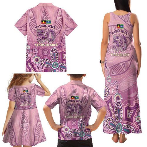 NAIDOC Week - 50 Years Deadly Family Matching Tank Maxi Dress and Hawaiian Shirt Pastel Wings
