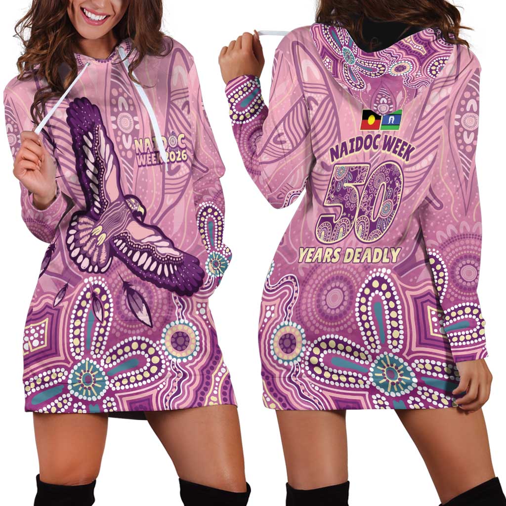 NAIDOC Week - 50 Years Deadly Hoodie Dress Pastel Wings