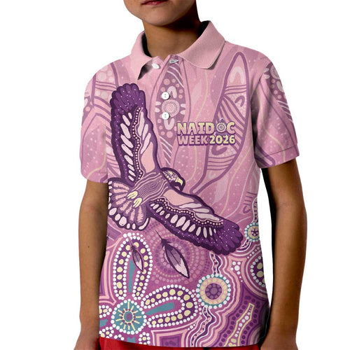 NAIDOC Week - 50 Years Deadly Kid Polo Shirt Pastel Wings