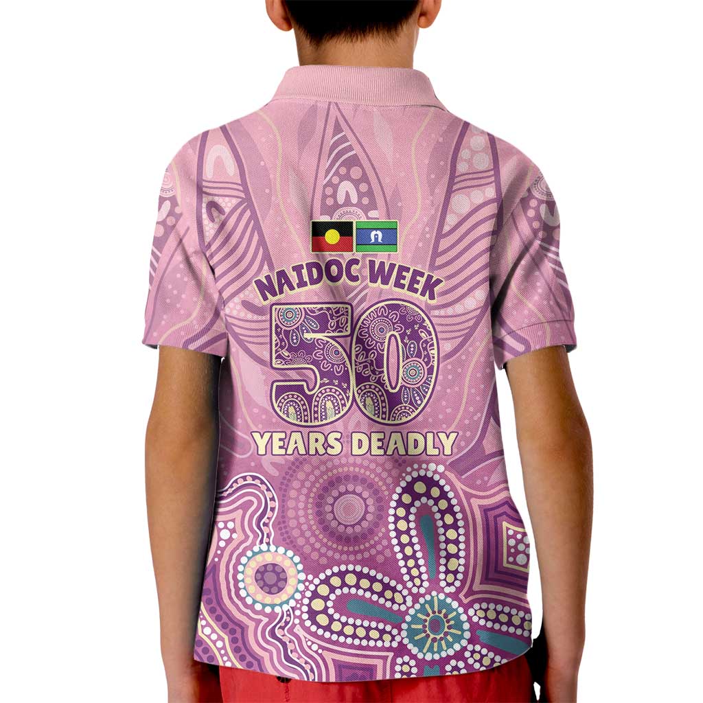 NAIDOC Week - 50 Years Deadly Kid Polo Shirt Pastel Wings