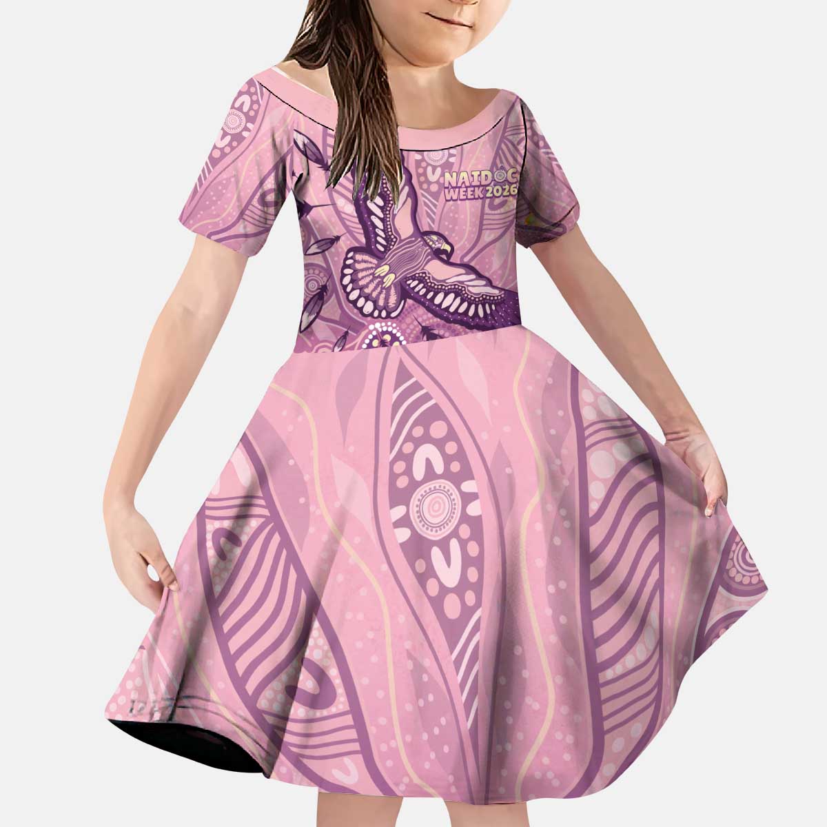 NAIDOC Week - 50 Years Deadly Kid Short Sleeve Dress Pastel Wings