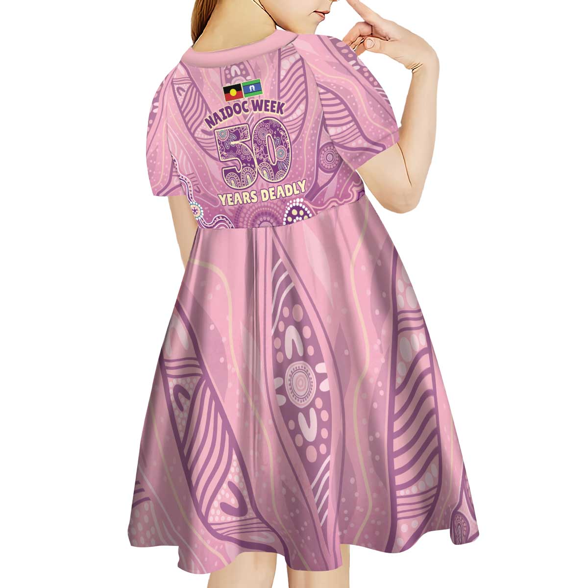 NAIDOC Week - 50 Years Deadly Kid Short Sleeve Dress Pastel Wings