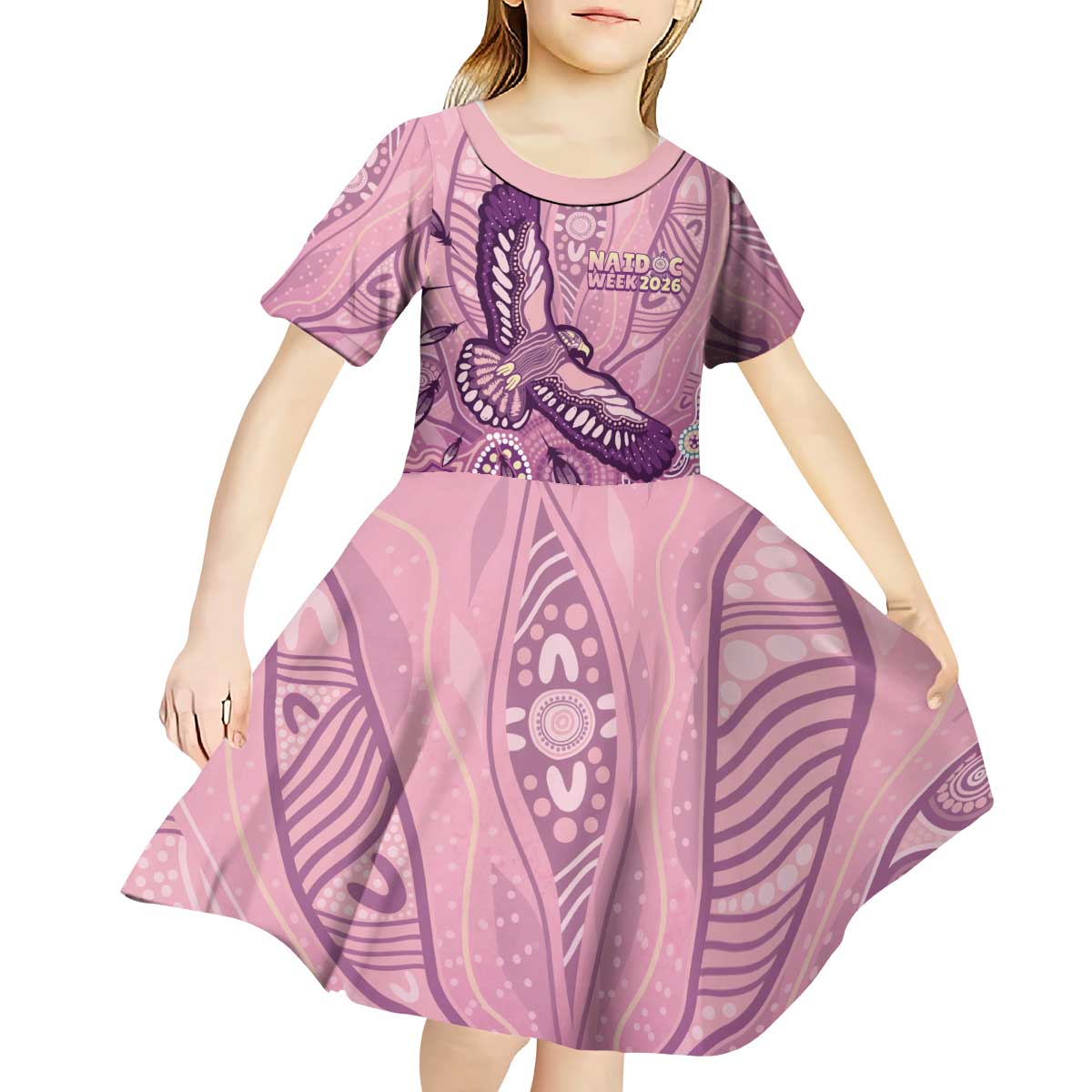 NAIDOC Week - 50 Years Deadly Kid Short Sleeve Dress Pastel Wings