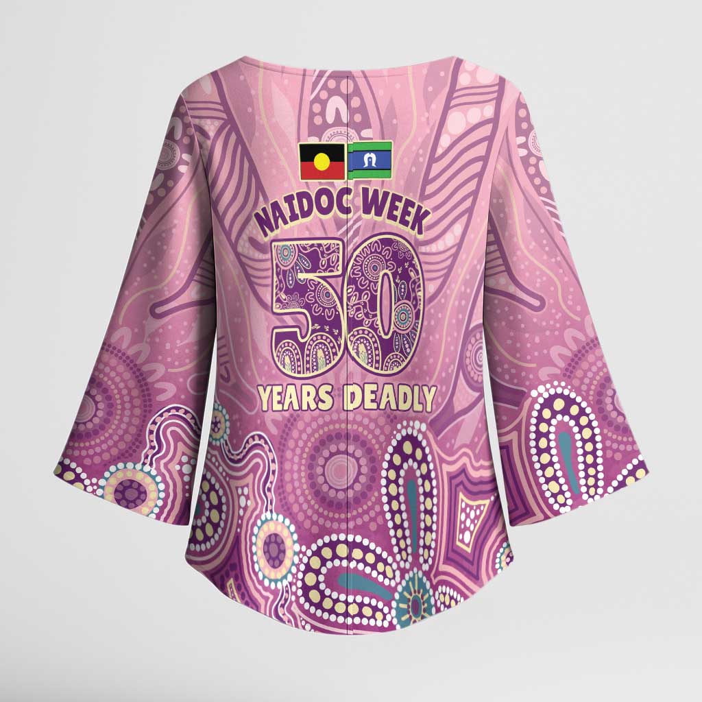 NAIDOC Week - 50 Years Deadly Kimono Sleeve Blouse Pastel Wings