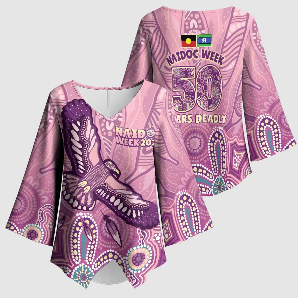 NAIDOC Week - 50 Years Deadly Kimono Sleeve Blouse Pastel Wings