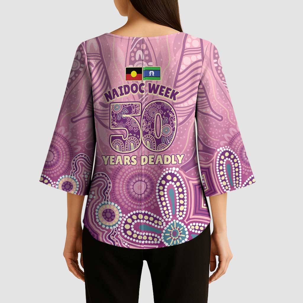 NAIDOC Week - 50 Years Deadly Kimono Sleeve Blouse Pastel Wings