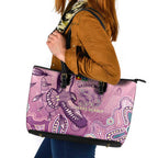 NAIDOC Week - 50 Years Deadly Leather Tote Bag Pastel Wings