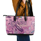NAIDOC Week - 50 Years Deadly Leather Tote Bag Pastel Wings