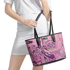 NAIDOC Week - 50 Years Deadly Leather Tote Bag Pastel Wings
