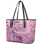 NAIDOC Week - 50 Years Deadly Leather Tote Bag Pastel Wings