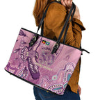 NAIDOC Week - 50 Years Deadly Leather Tote Bag Pastel Wings