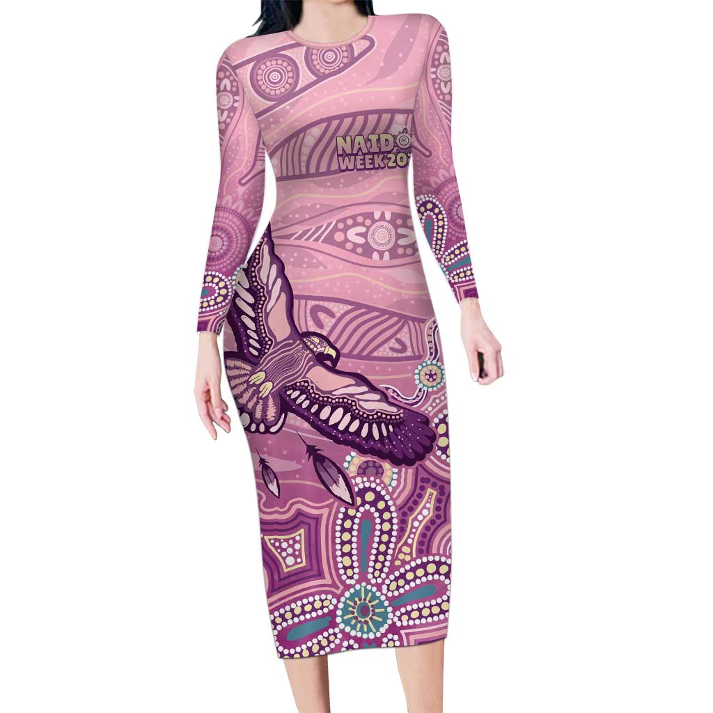 NAIDOC Week - 50 Years Deadly Long Sleeve Bodycon Dress Pastel Wings