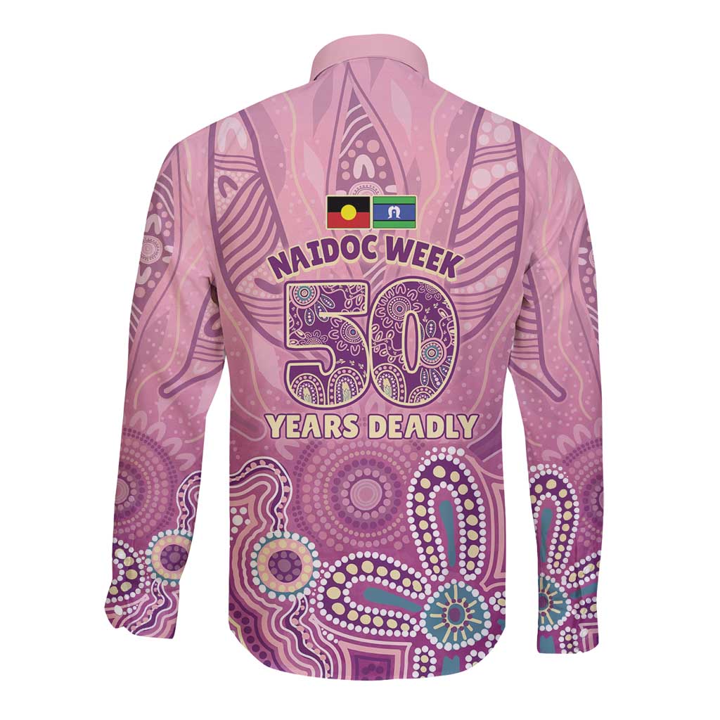 NAIDOC Week - 50 Years Deadly Long Sleeve Button Shirt Pastel Wings