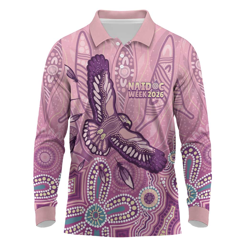 NAIDOC Week - 50 Years Deadly Long Sleeve Polo Shirt Pastel Wings