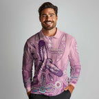 NAIDOC Week - 50 Years Deadly Long Sleeve Polo Shirt Pastel Wings