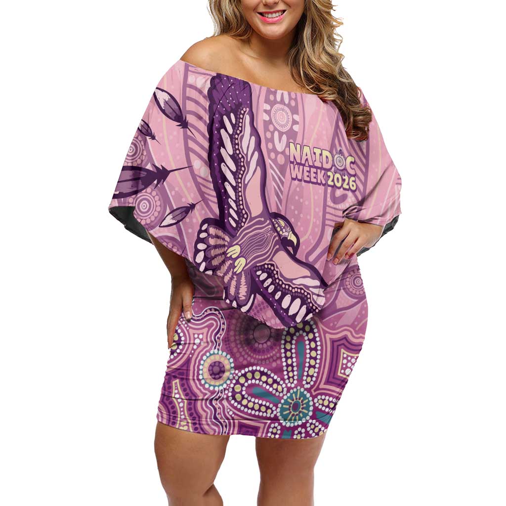 NAIDOC Week - 50 Years Deadly Off Shoulder Short Dress Pastel Wings