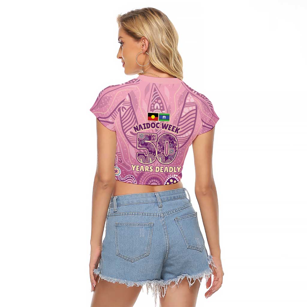 NAIDOC Week - 50 Years Deadly Raglan Cropped T Shirt Pastel Wings