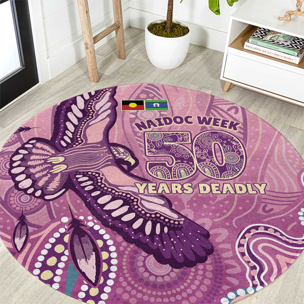 NAIDOC Week - 50 Years Deadly Round Carpet Pastel Wings