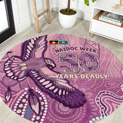 NAIDOC Week - 50 Years Deadly Round Carpet Pastel Wings