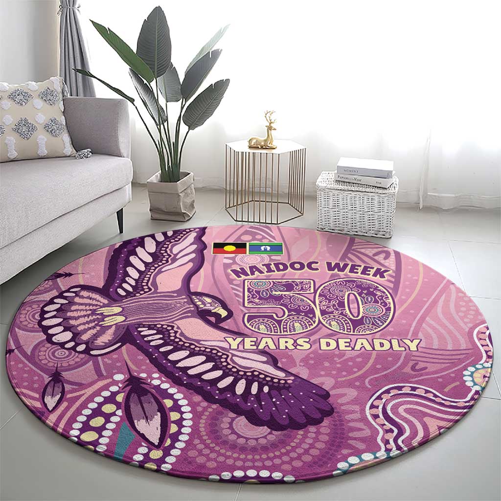 NAIDOC Week - 50 Years Deadly Round Carpet Pastel Wings