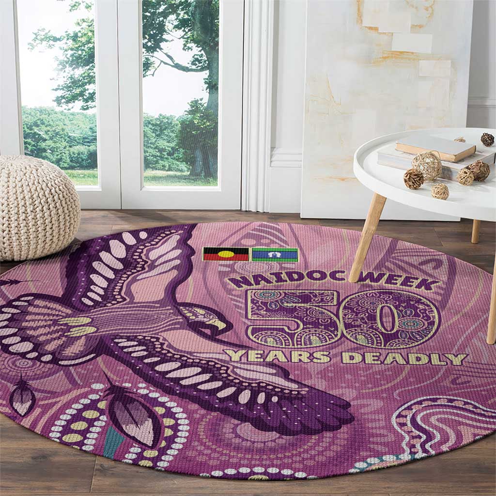 NAIDOC Week - 50 Years Deadly Round Carpet Pastel Wings