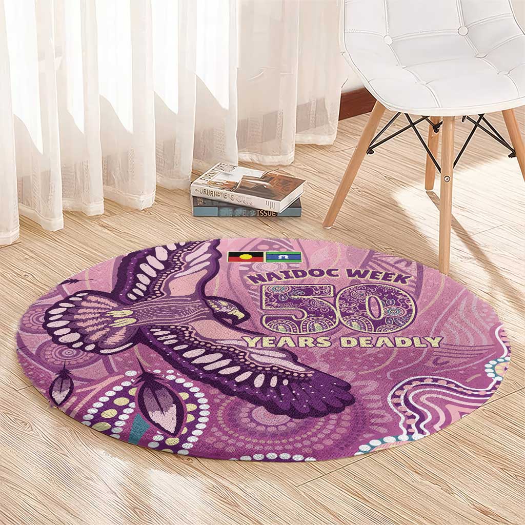 NAIDOC Week - 50 Years Deadly Round Carpet Pastel Wings