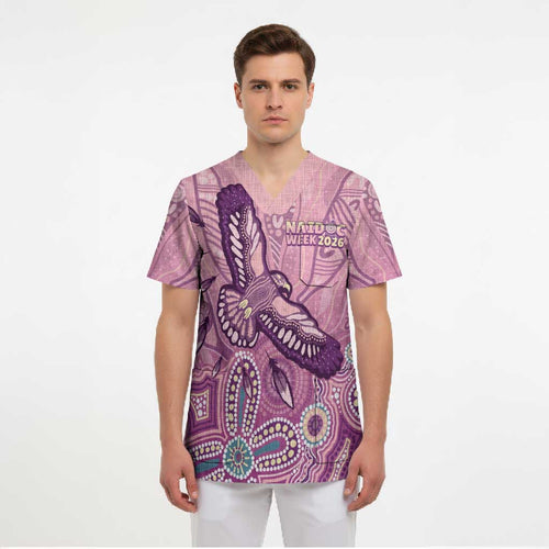 NAIDOC Week - 50 Years Deadly Scrub Top Pastel Wings