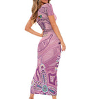 NAIDOC Week - 50 Years Deadly Short Sleeve Bodycon Dress Pastel Wings