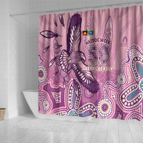 NAIDOC Week - 50 Years Deadly Shower Curtain Pastel Wings