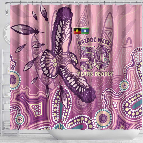 NAIDOC Week - 50 Years Deadly Shower Curtain Pastel Wings