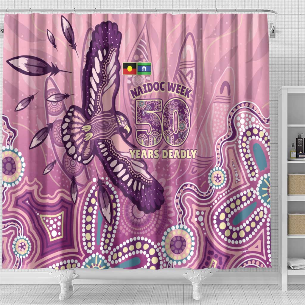 NAIDOC Week - 50 Years Deadly Shower Curtain Pastel Wings